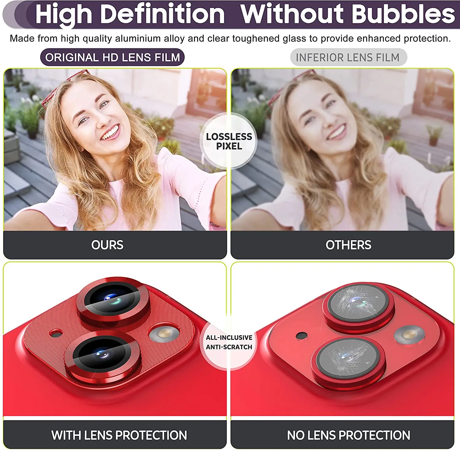 Protector de lente de cámara de Metal de vidrio templado para iPhone 17 16 Plus 14 15 Plus accesorios de protección - imagen 4