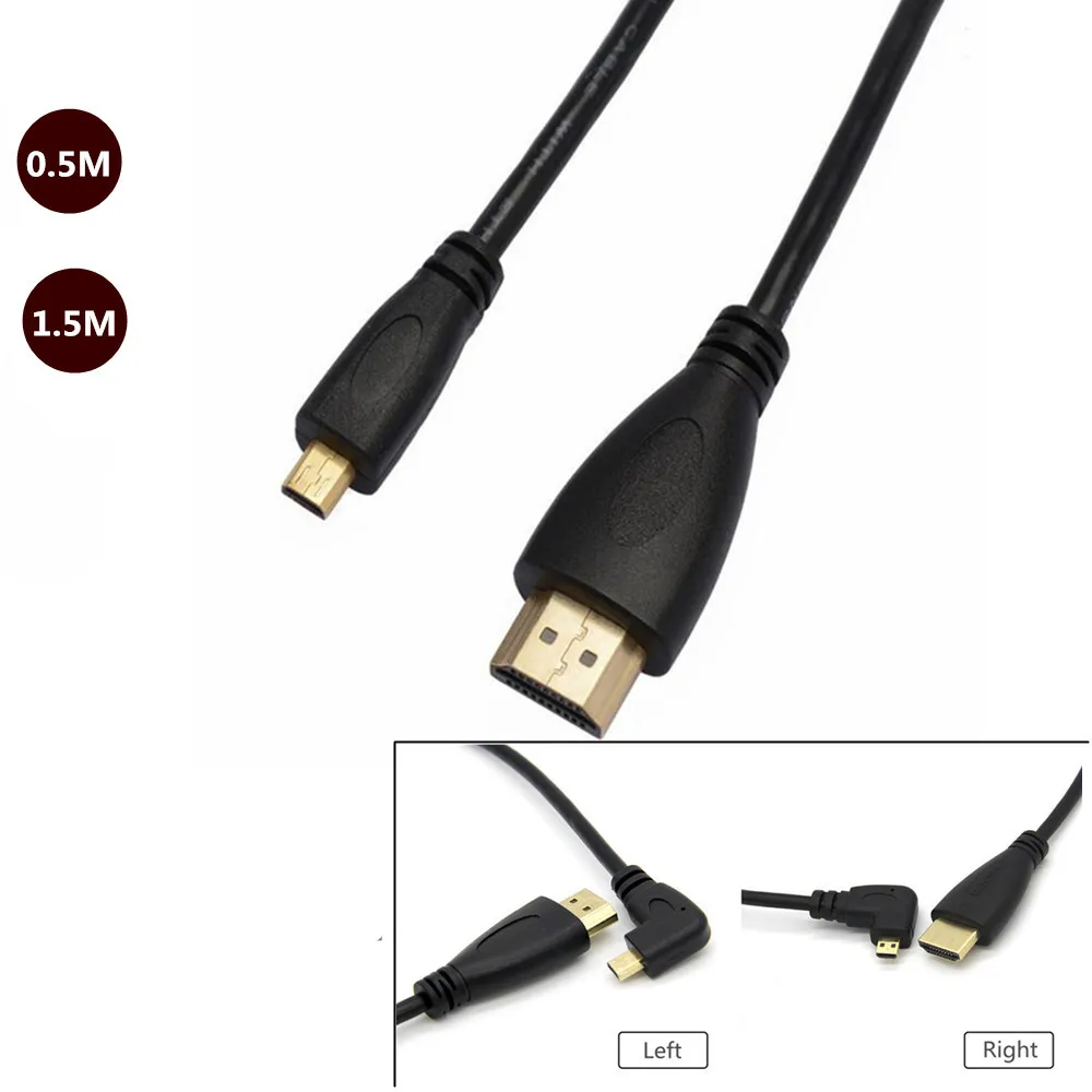 Cable adaptador Micro HDTV macho a macho para cámara GoPro Sony A5100 A6000 A6300, portátil Lenovo Yoga 3 Pro ASUS ZenBook