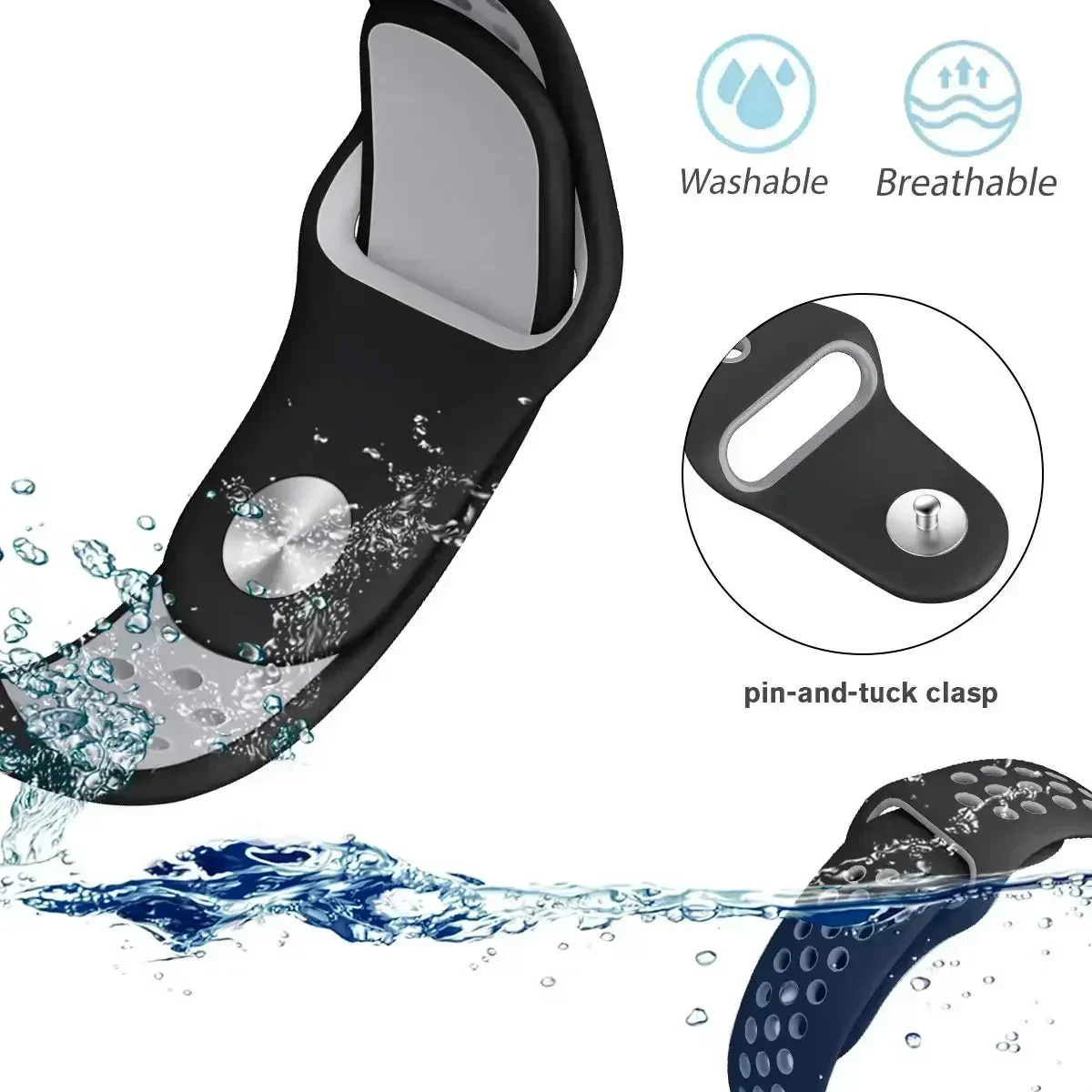 Correa de silicona de 22mm y 20mm para pulsera cuadrada Amazfit Active 2 para Amazfit Bip 6 5 3 3Pro GTS/GTR 2 3 4 Balance 2/GTR GTS 2 3 4 - imagen 3