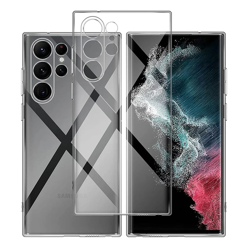 Funda transparente ultrafina para Samsung Galaxy S25 S24 S23 S22 S21 S20 Ultra Plus FE, funda transparente de silicona suave Galaxy S25 Ultra