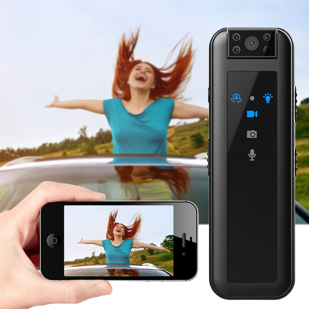 Mini cámara de movimiento Invisible HD1080P, grabadora de aplicación de la ley, visión nocturna infrarroja, grabadora de vídeo Digital, Clip trasero - imagen 3