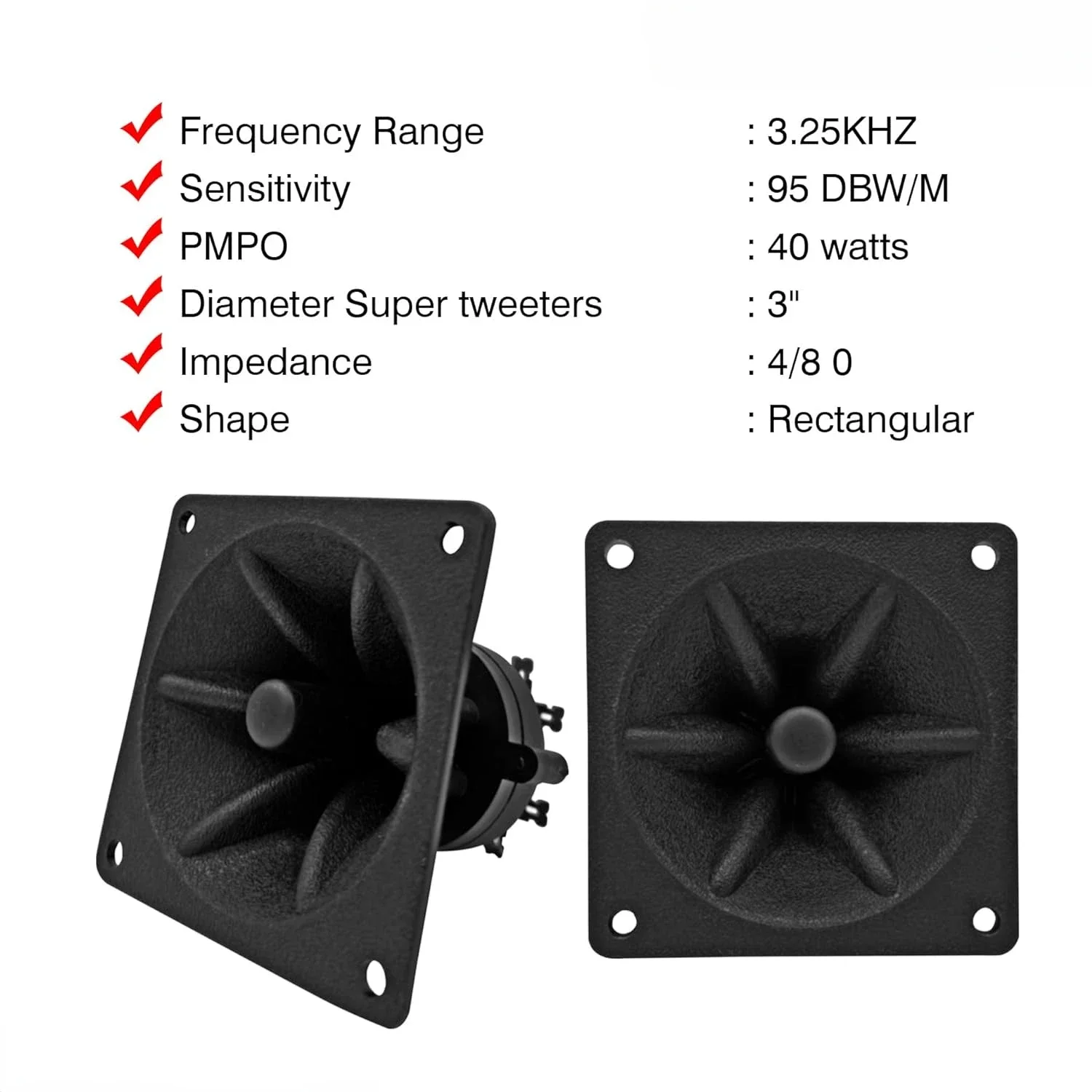 2 uds Tweeter 85MM Piezo 150W zumbador de cerámica Tweeter altavoz de Audio cuadrado redondo altavoz móvil - imagen 3