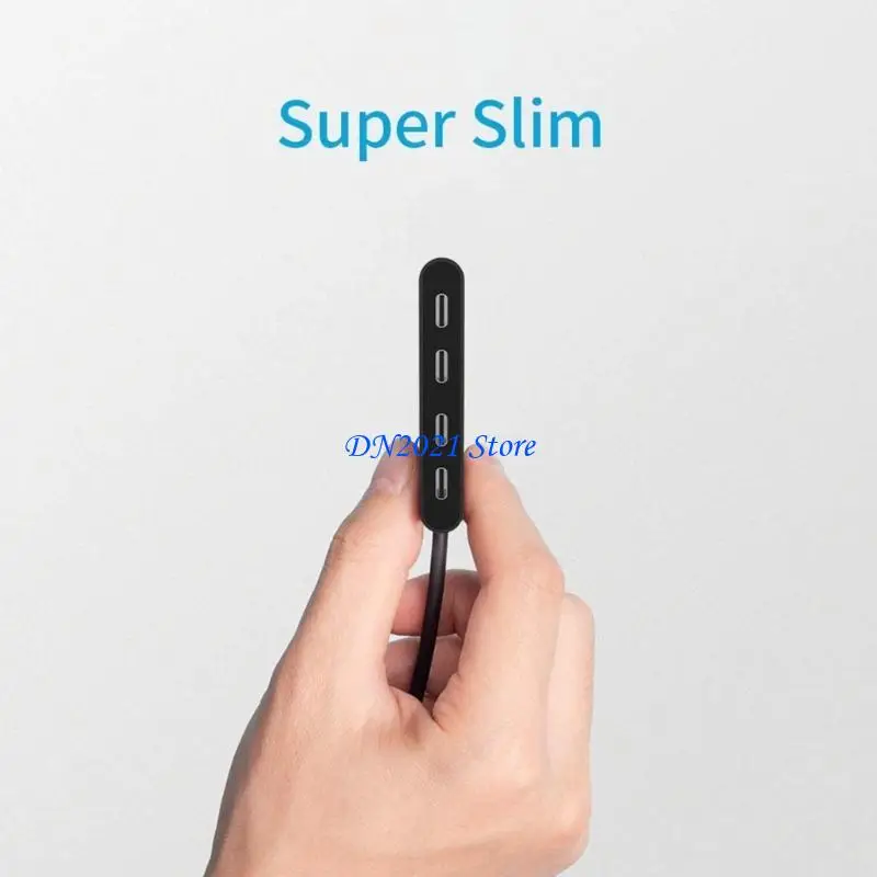 F3KE USB C HUB Adaptador 4 Puertos Adaptador TypeC Adaptador Aleación aluminio transferencia velocidad - imagen 3