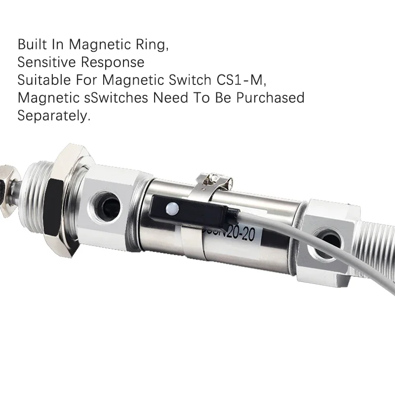 CD85N Mini cilindro neumático de aire de acero inoxidable de doble efecto CD85N10/16/20/25-15X30X40X60X75X80X100-C - imagen 5