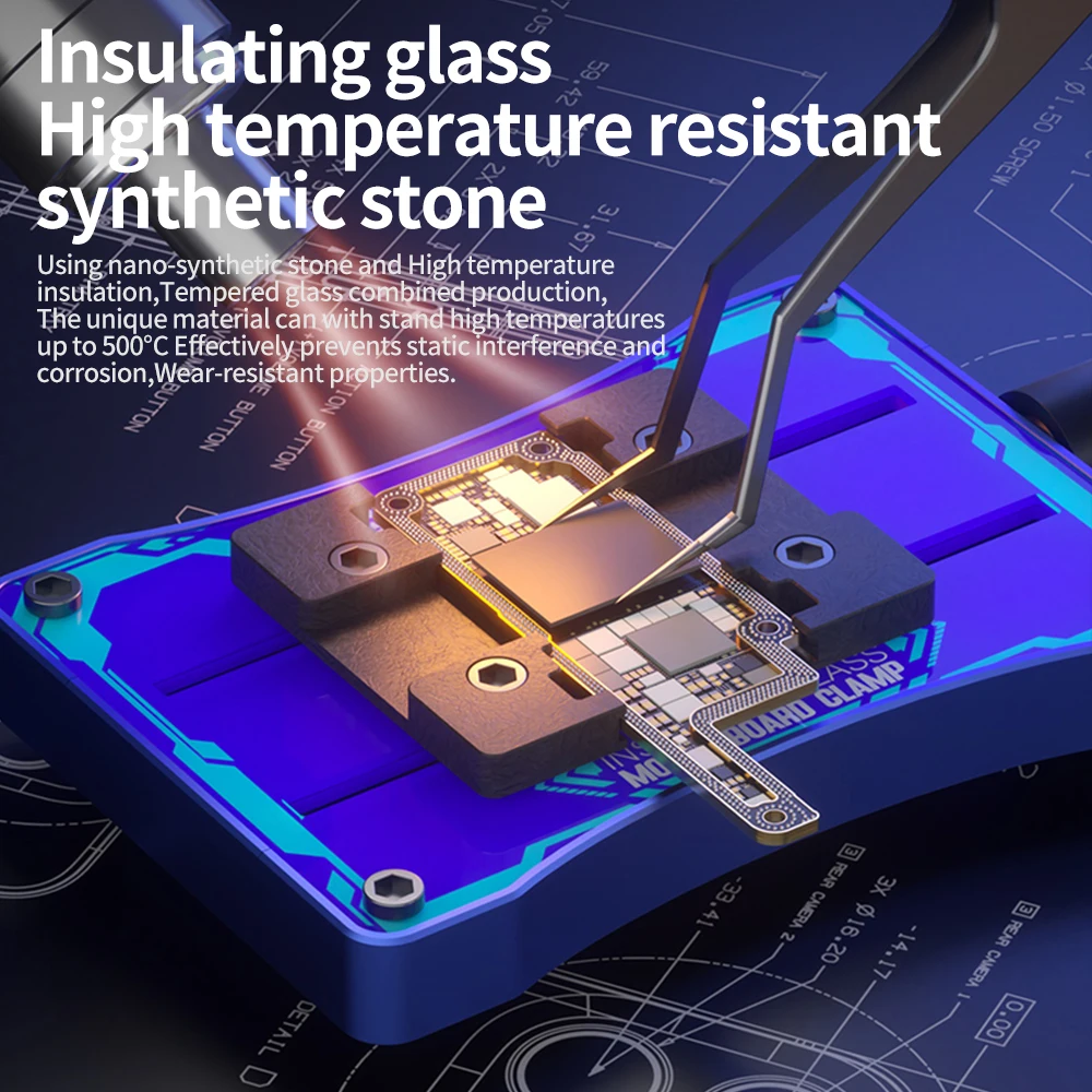 Abrazadera de placa base de vidrio con aislamiento de aire g-fix mecánico para Chips de placa base de teléfono móvil PCB CPU reparación raspador herramienta de eliminación de pegamento - imagen 3