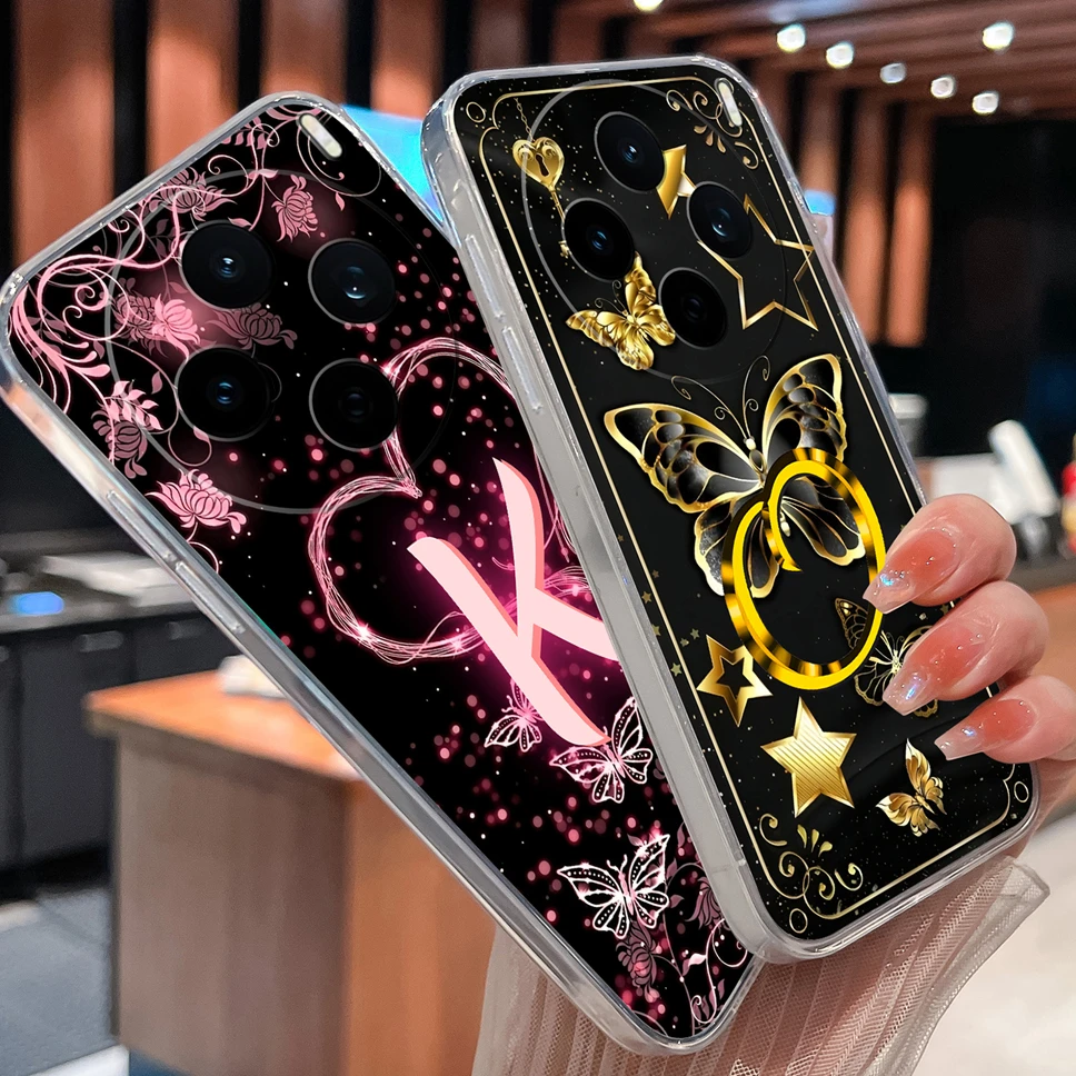 Para Vivo X200S X200 Ultra 5G funda de teléfono moda pareja letras cubierta ligera para Vivo X 200S silicona suave transparente Capa