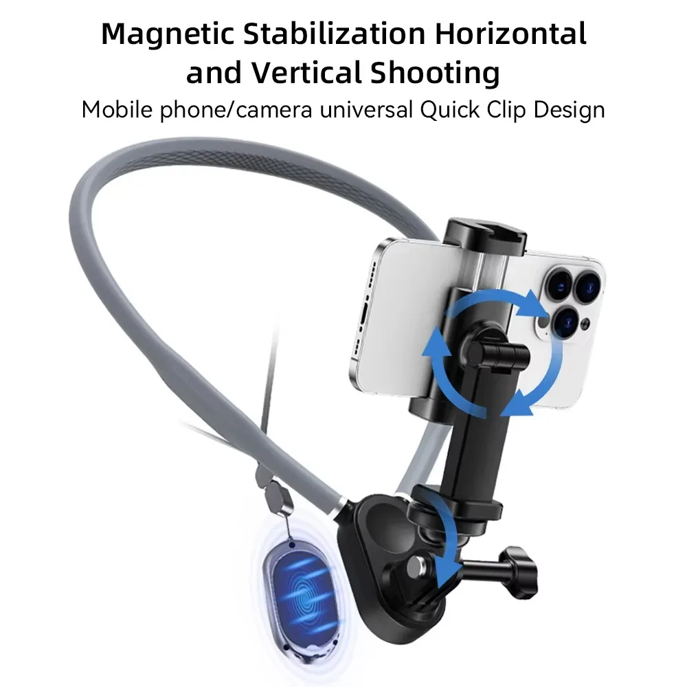 Soporte magnético de silicona para el cuello con función de liberación rápida que mantiene de forma segura para accesorios Samsung Huawei de iPhone 15/14/13/12/11/10 - imagen 5