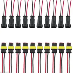 Cables Eléctricos Impermeables con Conector 2 Vías para Coche