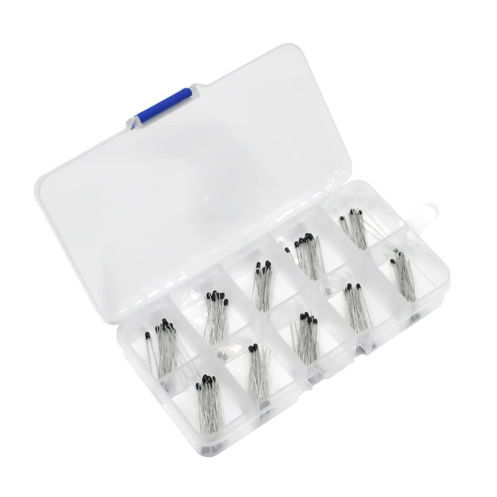 Juego de resistencias térmicas para NTC-MF52AT, Termistor NTC de 10 valores, 1K, 2K, 3K, 100K, 5K, 10K, 20K, 47K, 50K, 4,7 K, 100K, 3950B, 5% unids/lote por caja - imagen 3