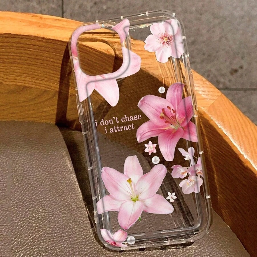Funda de teléfono suave para iPhone 17 16 15 14 13 12 11 Pro Max Air 16E XS X XR 7 8 Plus SE2 Mini funda transparente con estampado de lirio y flor vibrante - imagen 2