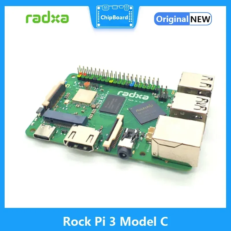RADXA Rock Pi 3C RK3566 Placa Cortex A55 de cuatro núcleos 32 bits 3200 Mb/s LPDDR4 compatible con reemplazo Raspberry Pi - imagen 2