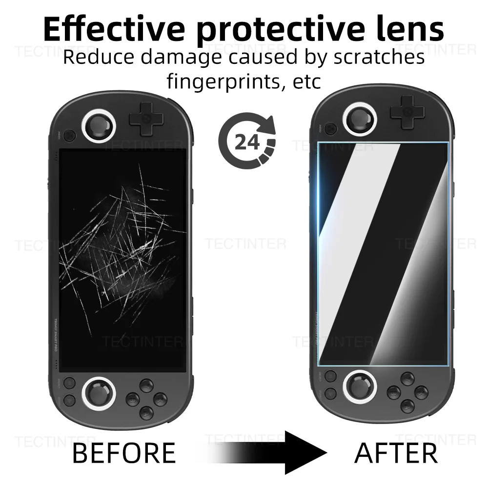 Protector de pantalla antiarañazos de vidrio templado para consola de juegos Trimui Smart Pro, películas de vidrio duro 9H, accesorios para juegos, 1/2/3 Uds. - imagen 5