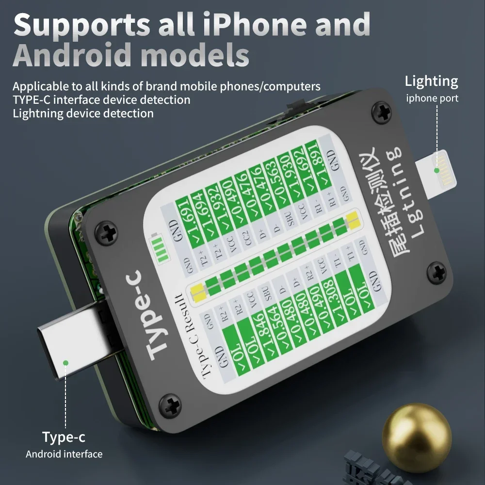 Lanrui-Detector automático de enchufe trasero SE-II, interfaz de rayos de TYPE-C para reparación de teléfono y PC, herramienta detectora de línea de voltaje actual - imagen 2