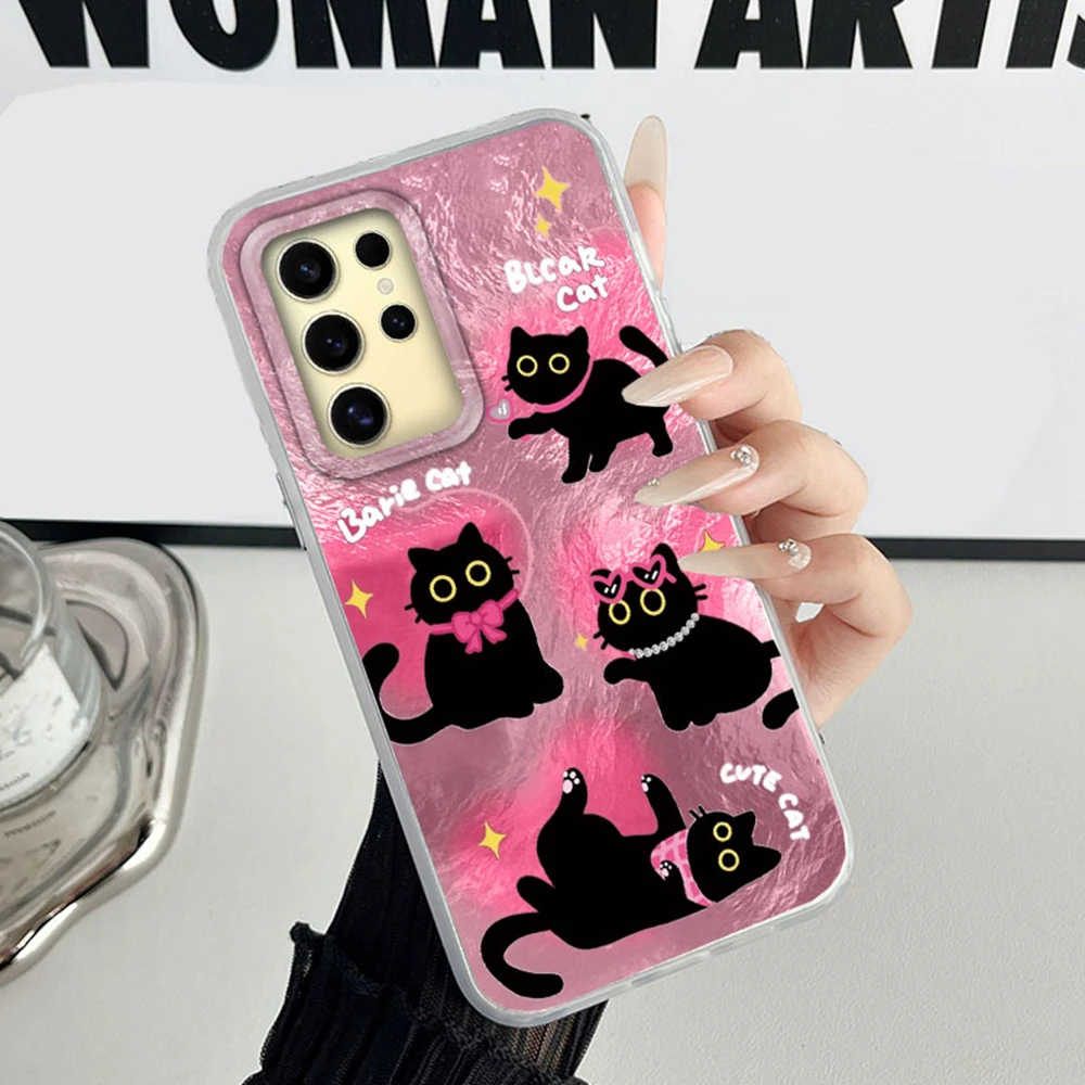 Para Samsung Galaxy S25 Edge S24 S23 S22 S21 S20 FE Plus Ultra 5G lujo gato dibujos animados parachoques trasero protección a prueba de golpes funda de teléfono - imagen 5