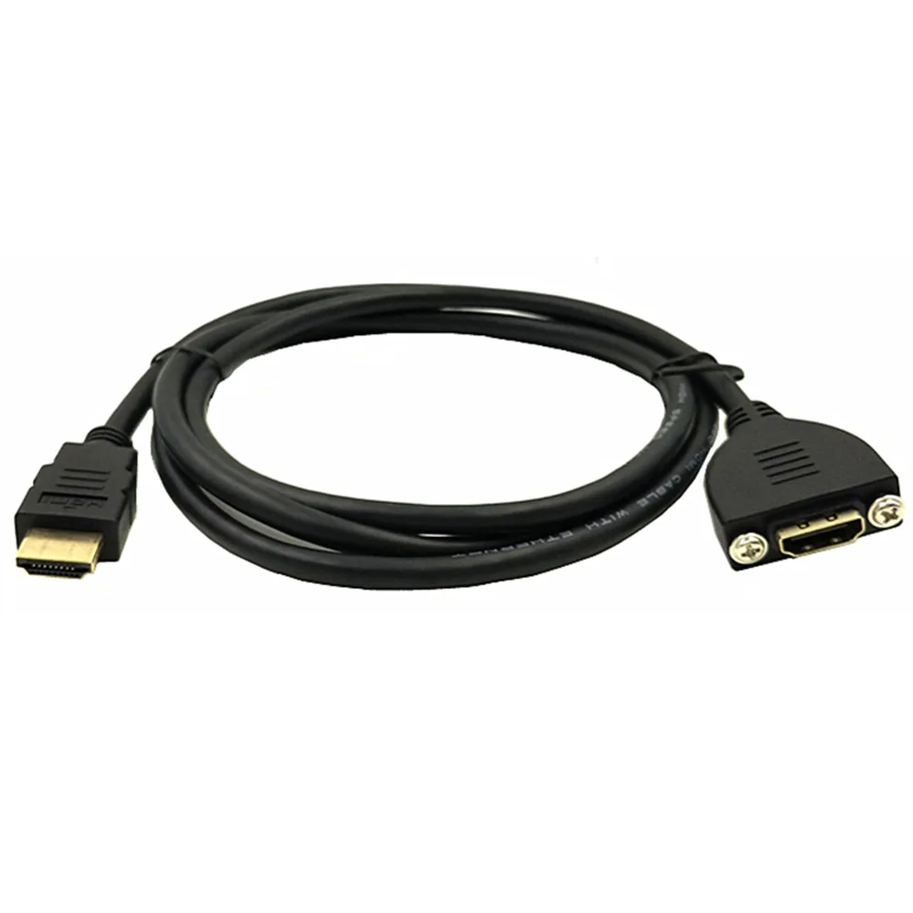Cable de montaje en Panel compatible con HDMI, Cable de montaje en Panel HDMI de alta velocidad con tornillos, adaptador de extensión HDMI macho a hembra - imagen 4