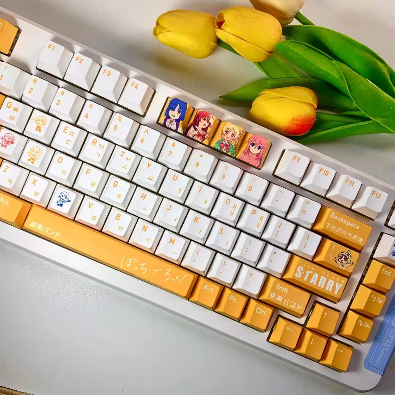 Anime BOCCHI THE ROCK Keycap Ijichi Nijika tema 138 teclas PBT tinte subcama dibujos animados Gaming Key Caps retroiluminado Keycap para diseño ANSI