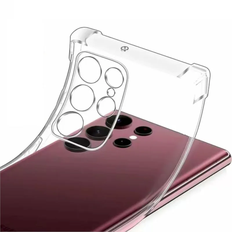 Funda de silicona transparente gruesa a prueba de golpes para Samsung Galaxy S25 S24 S23 S22 S21 S20 FE S25 Plus funda transparente ultrafina