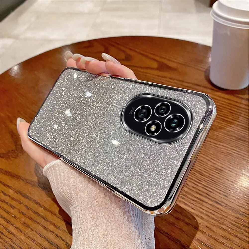 Honor 200 Pro gradiente brillo anillo soporte funda de teléfono para Honor 200 Lite 100 90 80 70 60 50 30 20 Pro SE cubierta trasera de silicona suave - imagen 3