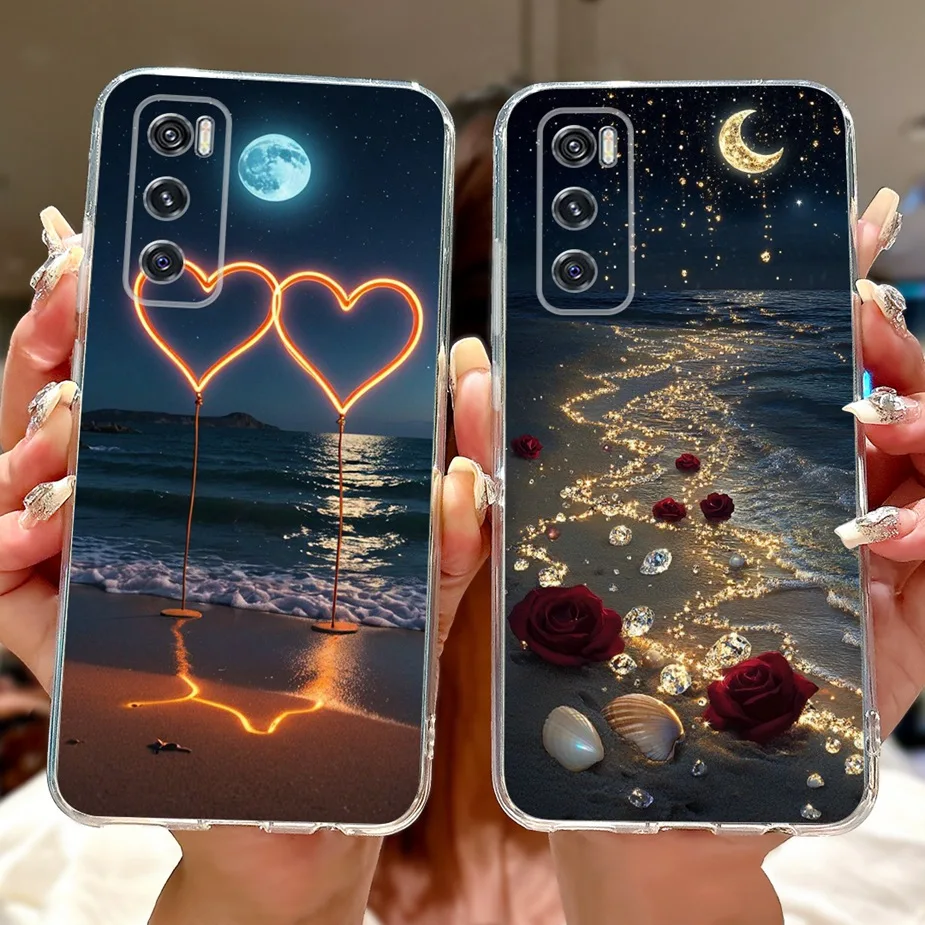 Para Vivo V20 SE funda V2022 V2023 lindo gato Lucky Koi cubierta pintada funda de silicona suave para Vivo V20 V2024 V2025 V 20 SE V20SE bolsas - imagen 2