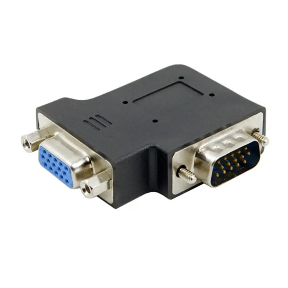 Adaptador de extensión VGA SVGA macho, 90 grados, arriba, abajo, izquierda, derecha, en ángulo a hembra para Monitor y proyector - imagen 4