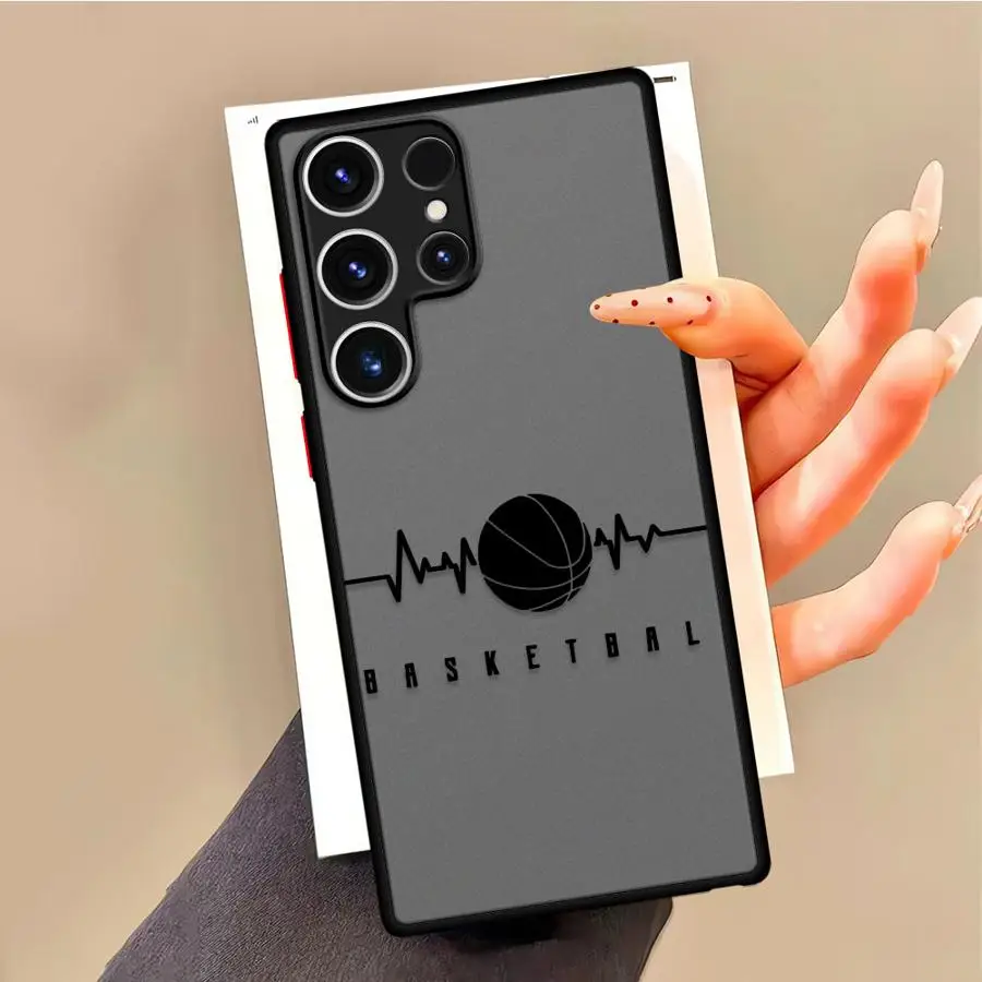 Funda carcasa con borde negro para Samsung Galaxy S10 + S23 S22 Plus S20 FE S25 Ultra S21 S21 5G S9 Plus S24 Ultra baloncesto Retro - imagen 3