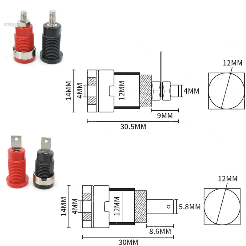 Conector de Terminal DIY para altavoz, poste de encuadernación chapado en oro, postes de encuadernación para altavoz, Terminal de Audio, enchufes tipo Banana de 4mm - imagen 4