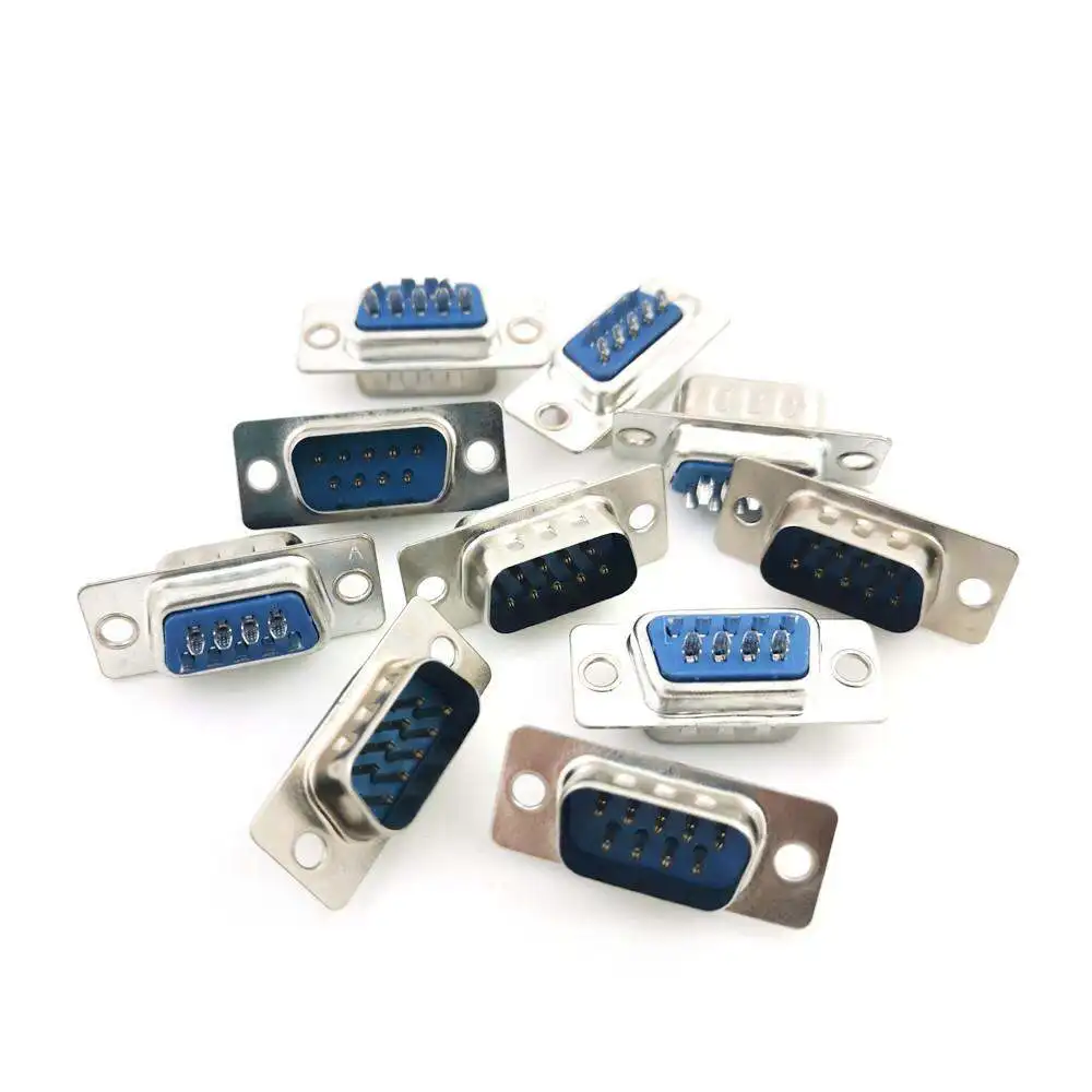 10sets RS232 Parallel Serial Port DB9 2-Rows 9 Pin D Sub 10pcs Male/Female Solder Connector + 10pcs Plastic Shell Cover - imagen 4
