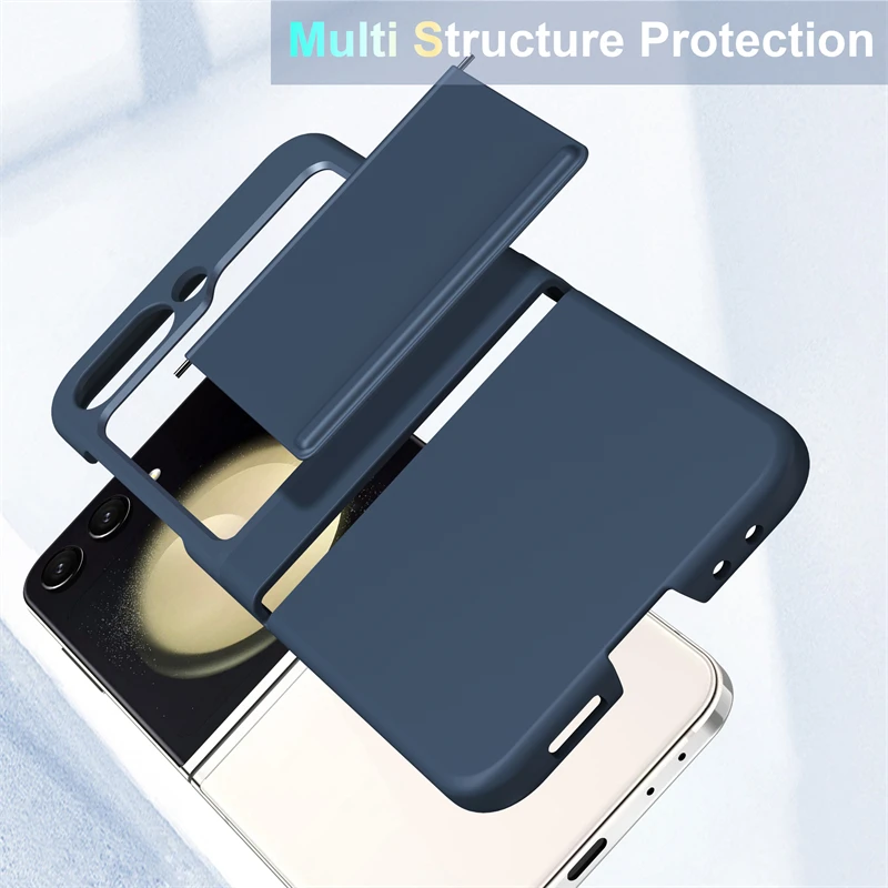 Para Samsung Z Flip 3 4 5 6 funda de teléfono con protección de bisagra y correa elástica ultrafina para Samsung Z Flip 6 5 4 3 cubierta dura a prueba de golpes - imagen 4