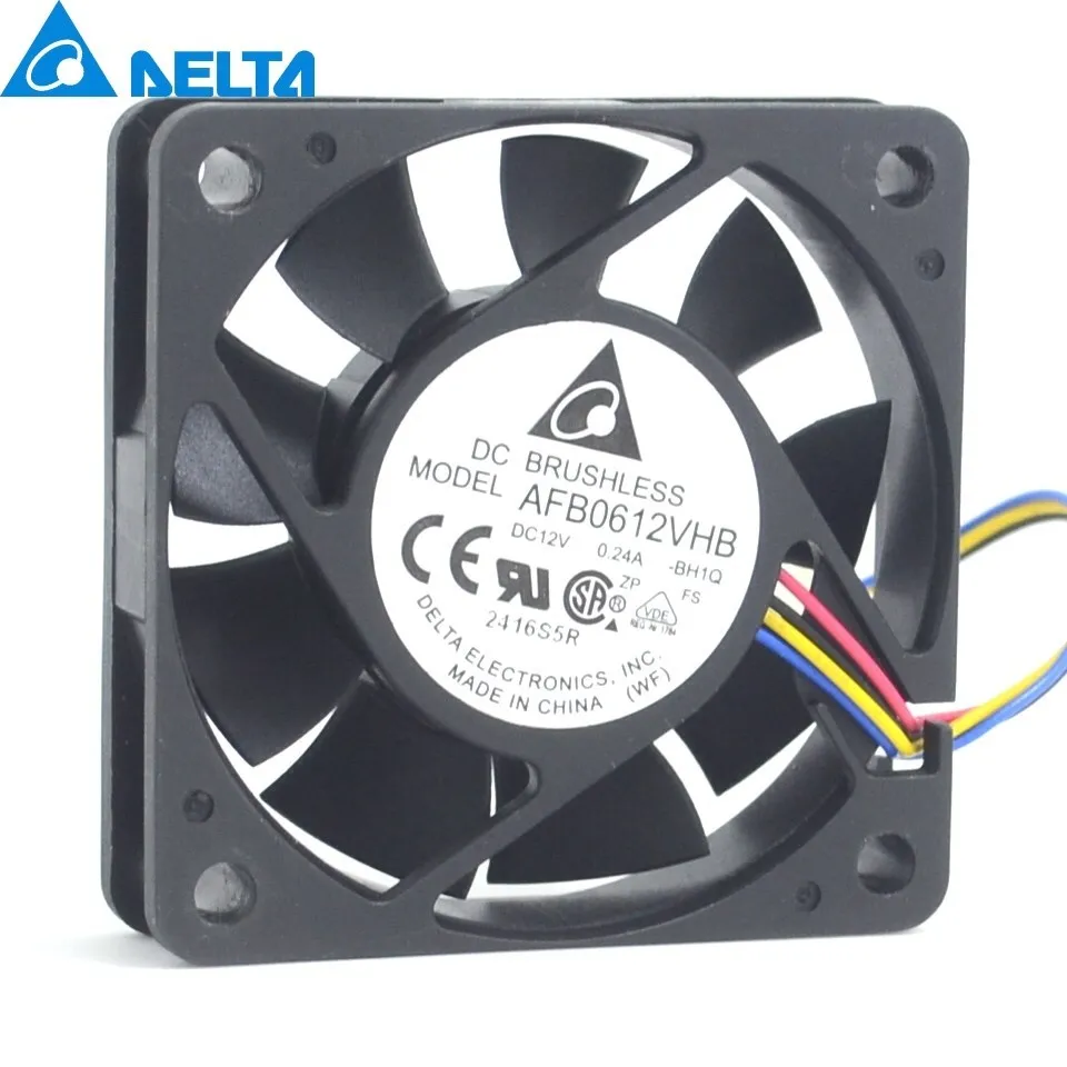 Para Delta New AFB0612VHB 6015 12V 0.24A 6CM 60mm cuatro cables PWM ventilador de refrigeración 60*60*15mm