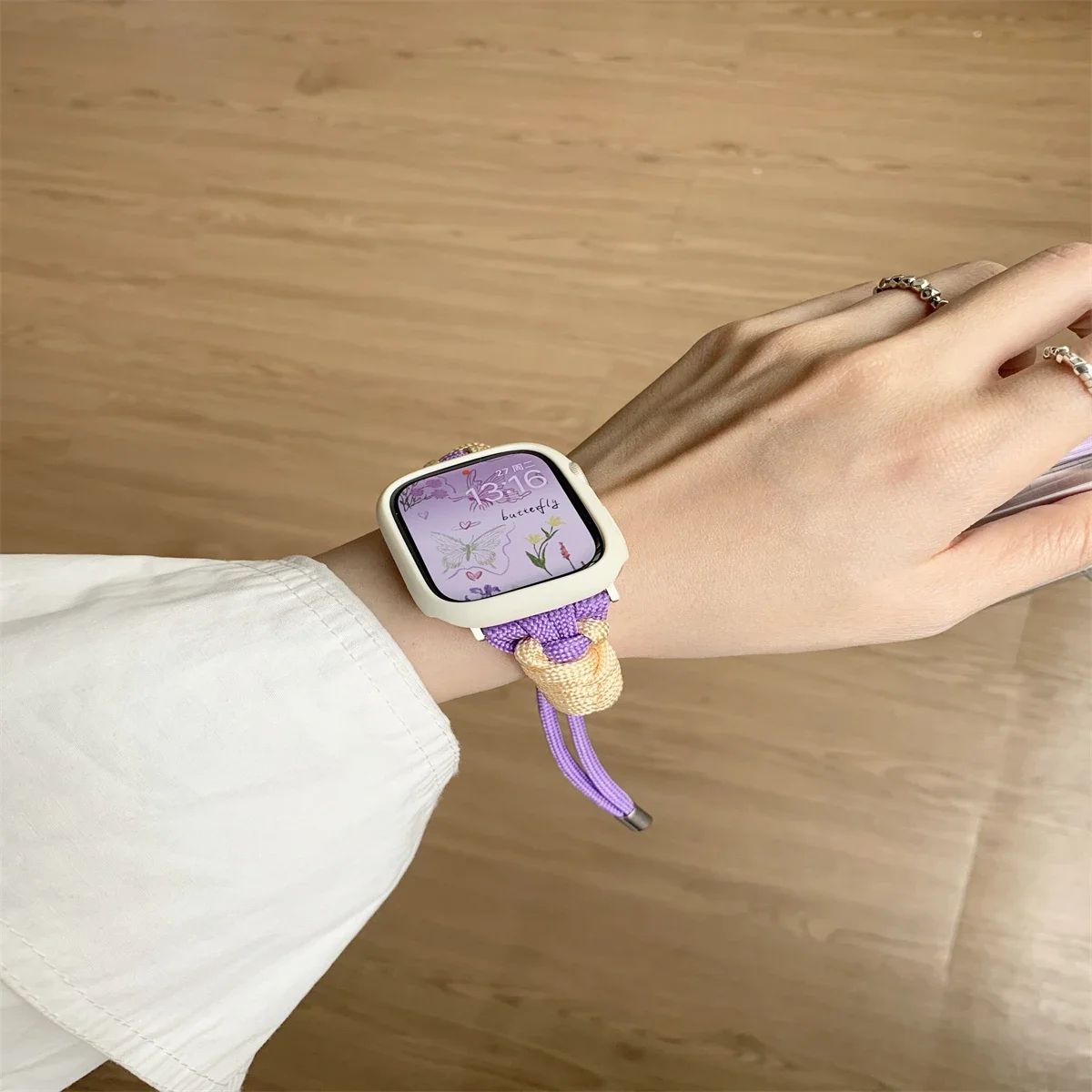 Correa de nailon trenzado para Apple Watch, deportes de ocio, 42/44/45/49mm, 38/40/41mm, para Apple Watch Series Ultra2 Se 9/8/7/6/5/4/3/21, 1 ud. - imagen 4