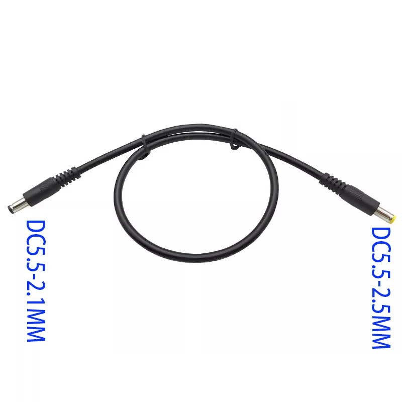 Enchufe de alimentación de CC de 18awg, Cable conector macho de 5,5x2,5mm a 5,5x2,1mm, adaptador CCTV de 12V, 10A, cables de extensión de potencia de 0,5 m/1,5 m