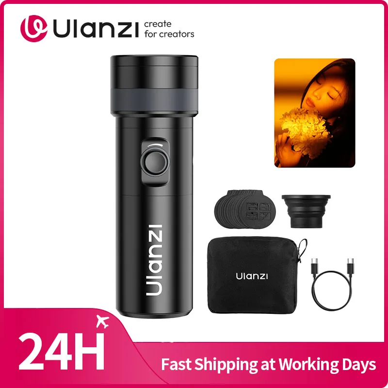Ulanzi LM01 Linterna de fotografía 4 colores RGB con zoom Luz de atardecer Luz ambiental 7500mAh 4.5h Tiempo de ejecución - imagen 2