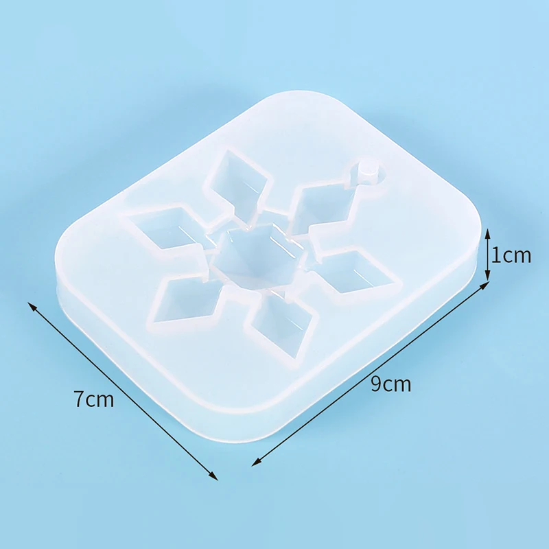 Molde de resina Epoxy de copo de nieve, herramienta de fabricación de joyería hecha a mano de copo de nieve de silicona, gotero de cristal DIY, molde de serie navideña - imagen 2
