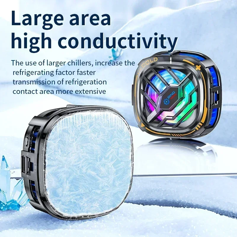 Radiador de teléfono móvil Semiconductor magnético con pantalla Digital, ventilador de refrigeración para IPhone, Samsung, Xiaomi, PUBG, radiador plano de juego - imagen 4