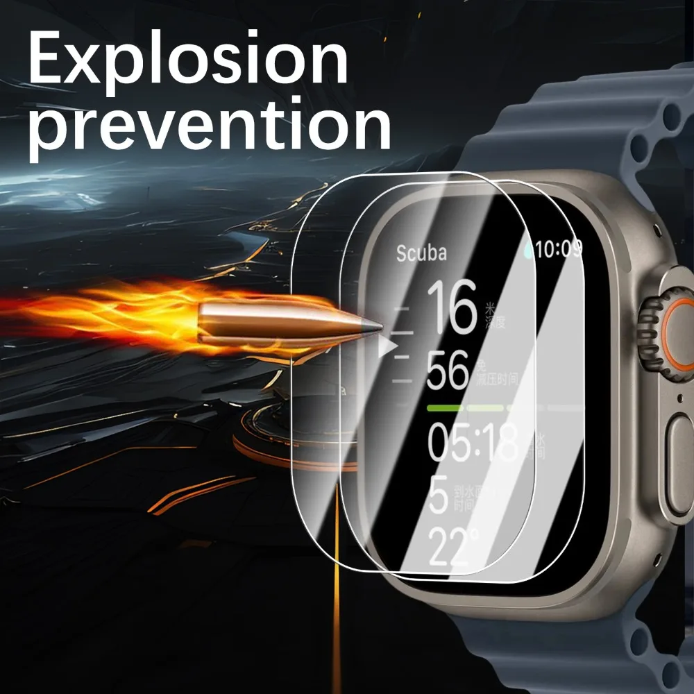 Película de vidrio templado para Apple Watch Ultra 3 2 1 49mm con herramienta de alineación protectores de pantalla para reloj Ultra 49mm Kit de fácil instalación - imagen 5