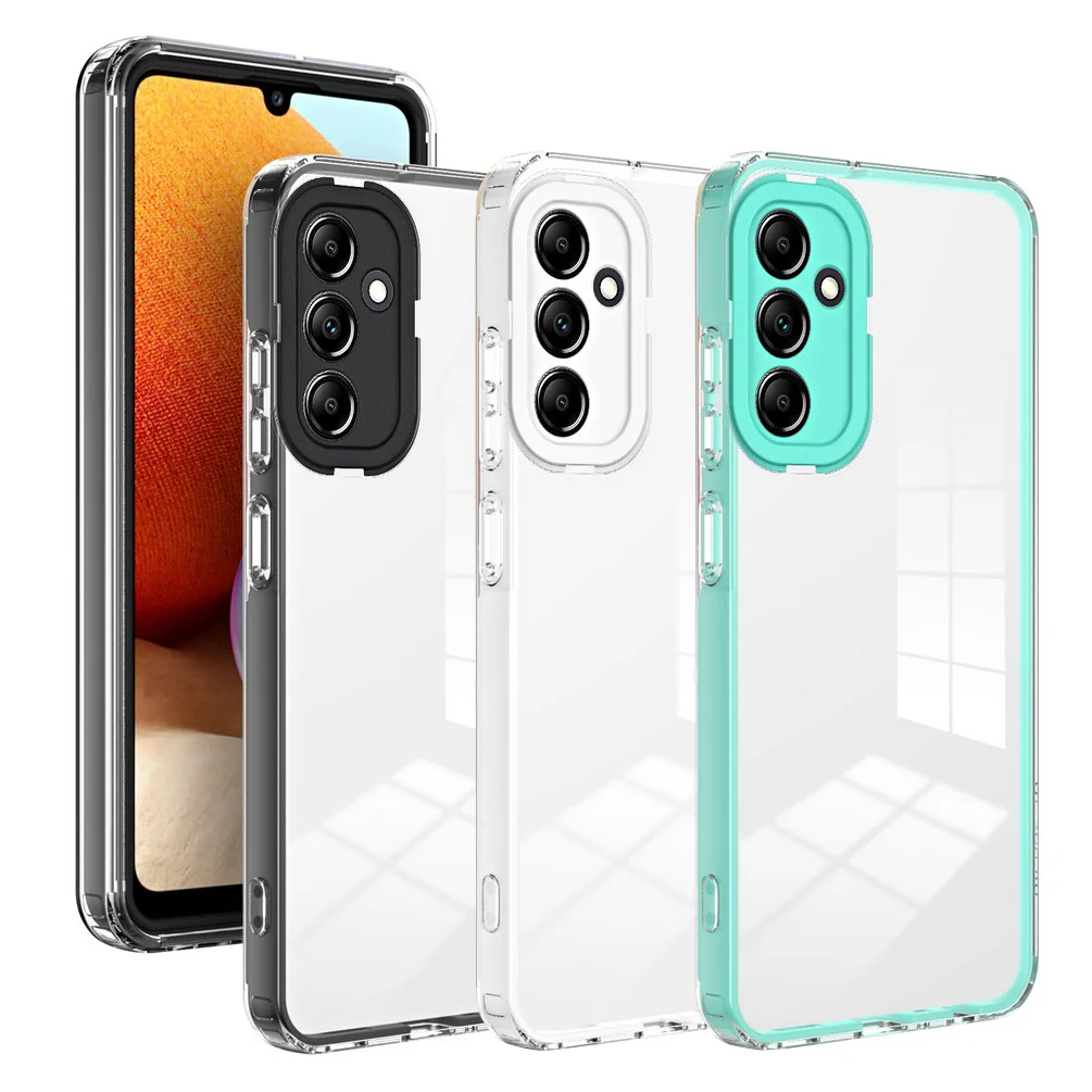 Funda de teléfono transparente 2 en 1 para Samsung S23 FE S23 Ultra Galaxy S23 S22 Plus S22 +, protección de cámara, cubierta trasera transparente brillante