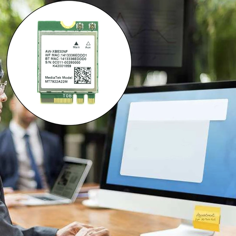 Wi-Fi 6E MT7922 RZ616 AW-XB530NF Tarjeta WlAN inalámbrica 802.11AX WiFi BT5.2 Adaptador - imagen 4