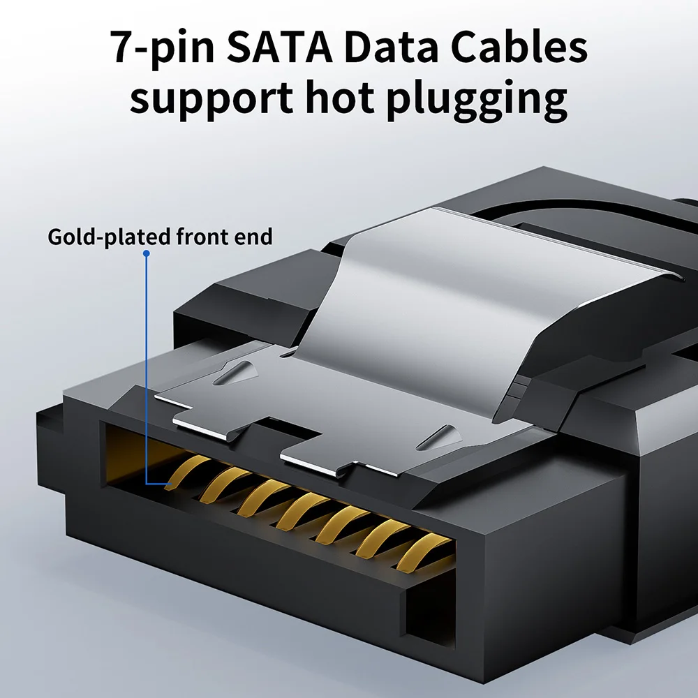 Cable SATA III genuino, cable Sata 3 Sata III de 6,0 Gbps con ángulo de pestillo de bloqueo, cable Sata 3,0 para unidad HDD SSD de 2,5 ", 3,5 pulgadas - imagen 4