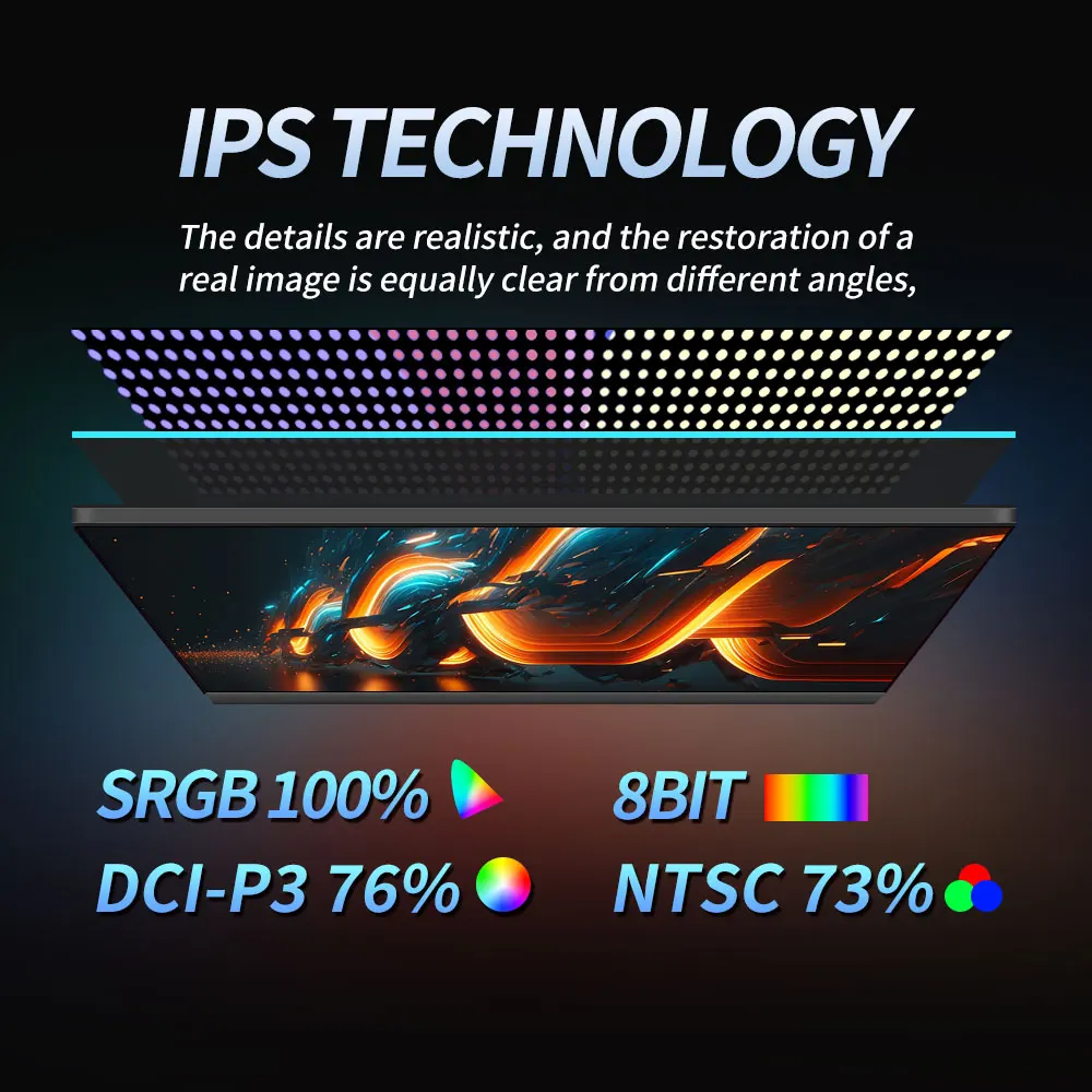 MUCAI 100% sRGB Monitor móvil portátil de luz azul baja 10,5 "IPS adecuado para computadora portátil, Mac, Xbox, PS4/5, y dispositivos de visualización de interruptor - imagen 4