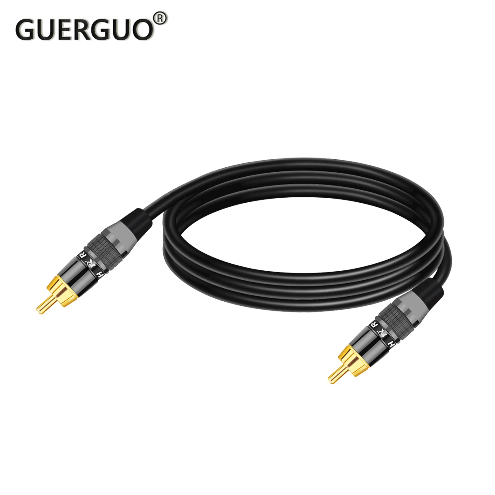 GuerGuo 1 unidad de Cables estéreo RCA a RCA macho a macho conector de Cable auxiliar para cine en casa HDTV TV DVD CD altavoz caja amplificador de potencia
