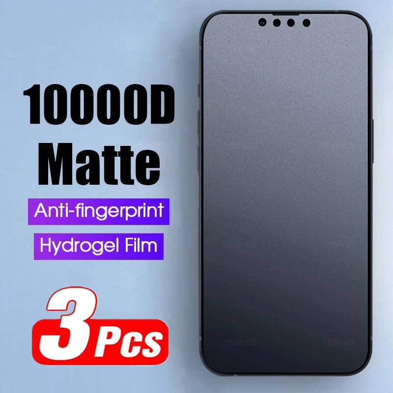 3 uds película de hidrogel suave mate para iPhone XR X XS 11 12 13 mini 14 15 16 Pro MAX 16E 8 Plus SE Protector de pantalla antihuellas