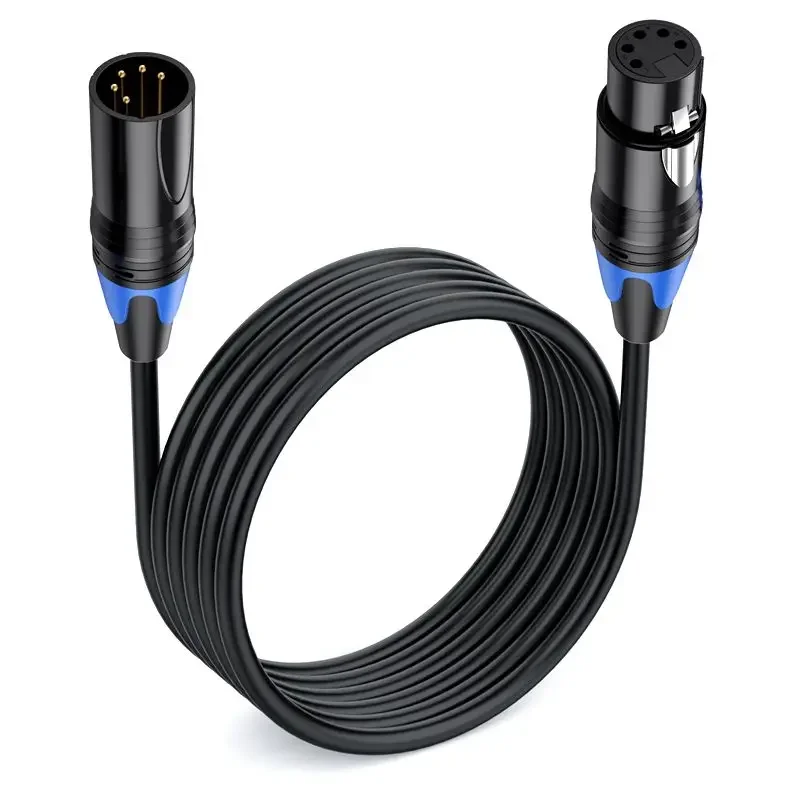Amplificador de Audio XLR de 5 pines y 5 núcleos macho a hembra, consola mezcladora, Cable de conexión de foco de iluminación de escenario DMX 0,5 M 1,8 M 3M 5M 10M - imagen 4