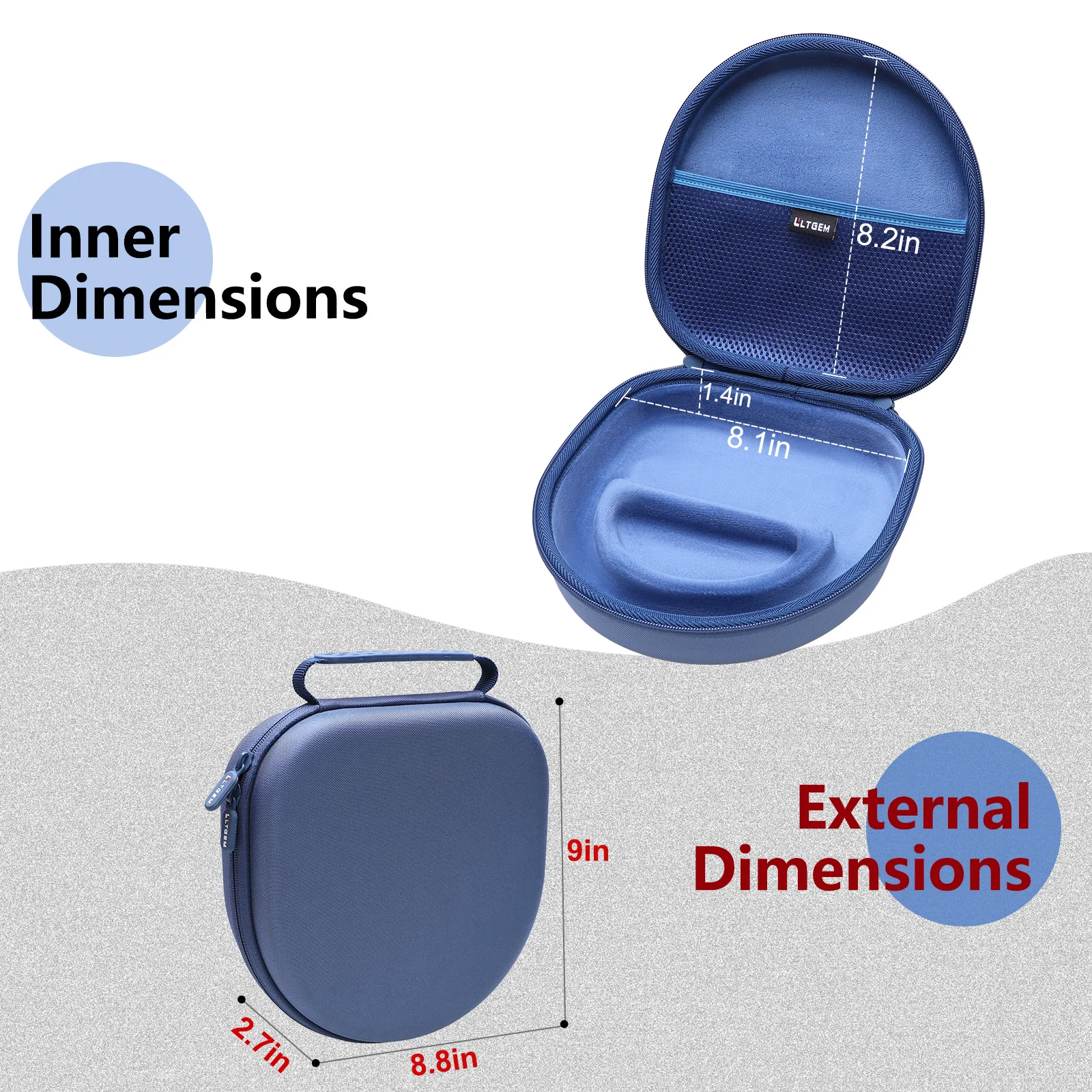 Estuche rígido de EVA para auriculares inalámbricos, bolsa de almacenamiento protectora con cancelación de ruido para Sony WH-CH520/720N - imagen 3