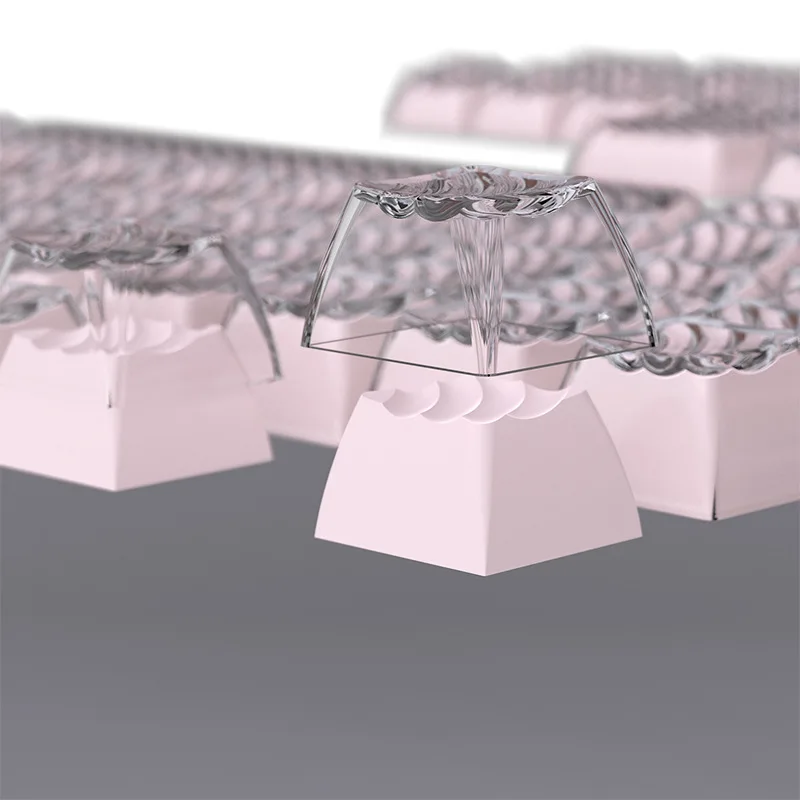 Teclas de gelatina de cristal con perfil ASA de onda mágica rosa, teclas de teclado translúcidas transparentes para interruptores MX de diseño ANSI, teclado para juegos - imagen 5