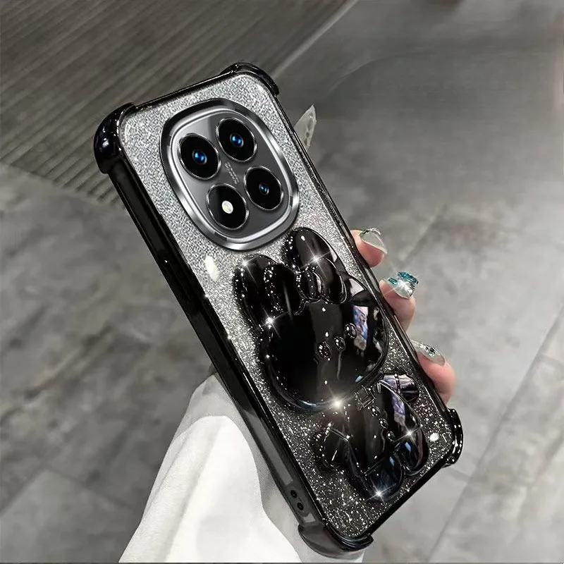 Funda Redmi Note 14 Pro con soporte de espejo, funda brillante a prueba de golpes para Xiaomi Redmi Note 14 15 Pro Plus 15 15C 14C 4G 5G - imagen 5