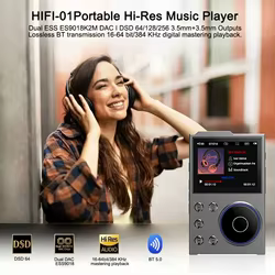 Reproductor de MP3 HiFi, reproductor de música de Audio Digital DSD sin pérdidas, Compatible con Bluetooth 5,3, reproductor de Audio HiFi sin pérdidas, compatible con hasta 256GB