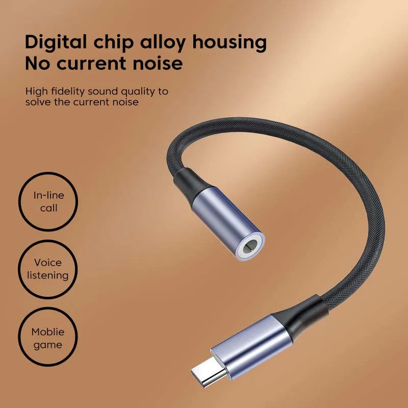 Elough-Adaptador de Audio tipo C a Jack de 3,5mm, Cable USB tipo C a auriculares, convertidor de auriculares para Samsung S22 - imagen 3