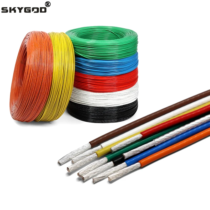 Cable de PTFE UL1332 de 1m, aislamiento FEP AWG 30 28 26 24 22 20 18 16 14 13 12 11 10, Cable de cobre estañado de alta temperatura para impresora 3D