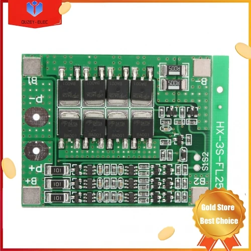 Placa de protección de carga/descarga de batería de litio 3S 25A, módulo BMS, sistema de gestión de batería de ecualización activa del mismo puerto - imagen 2