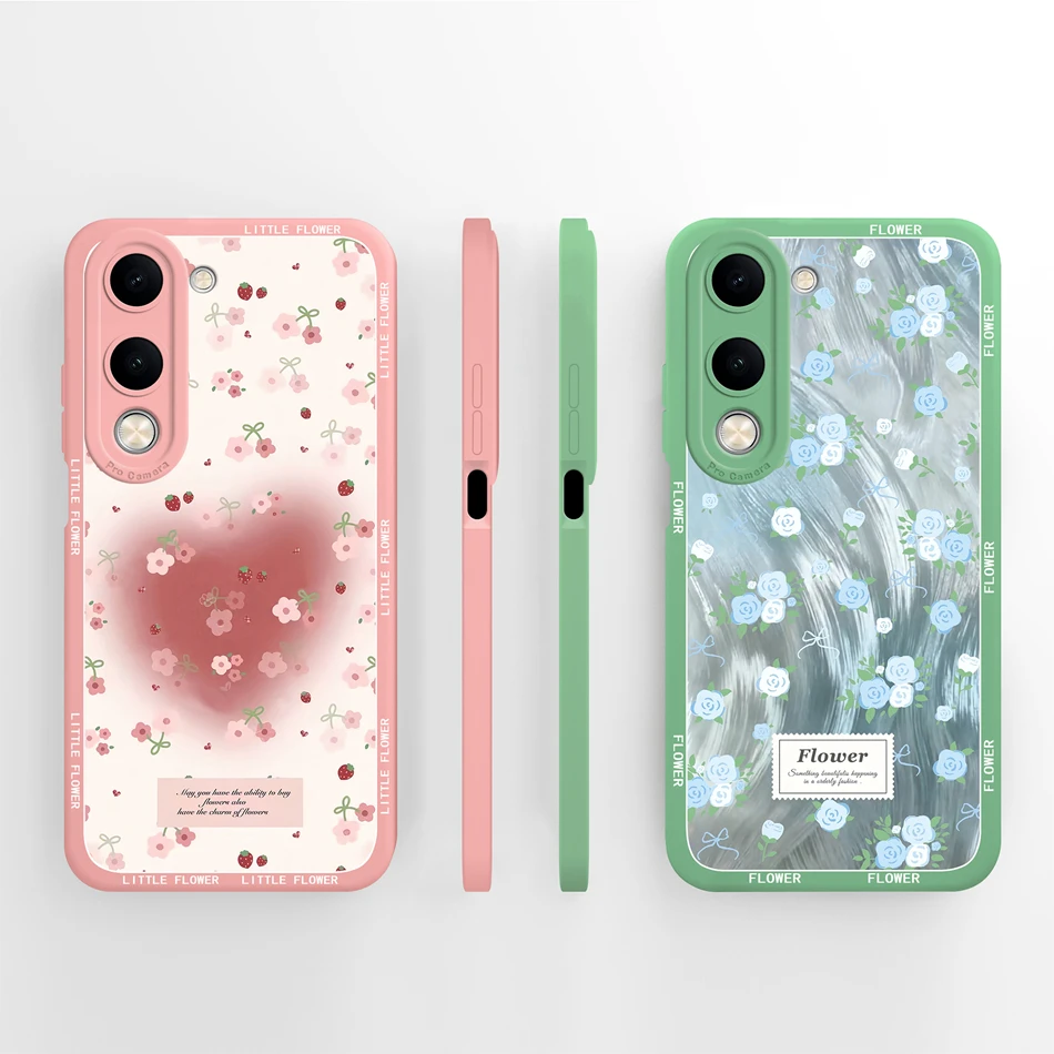 Para Vivo Y04 Y03 Y03T funda de teléfono Color degradado cubierta a prueba de golpes para Vivo Y 04 Y 03 carcasa protectora de cámara de silicona líquida suave - imagen 2